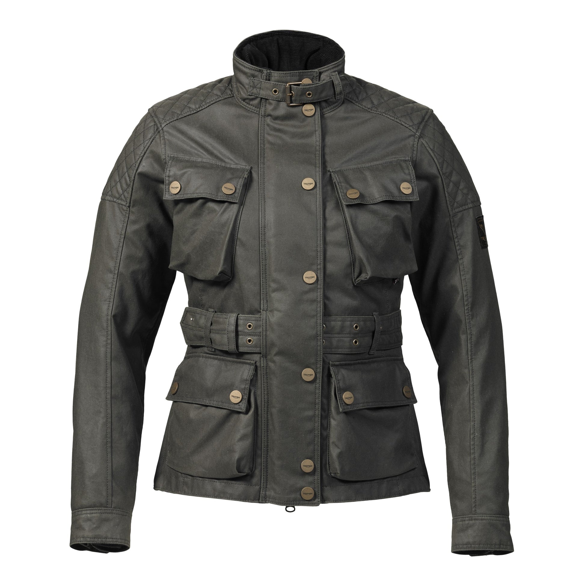 Ladies Khaki Beck Wax Textile Jacket Triumph