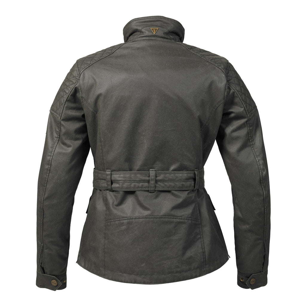 Ladies Khaki Beck Wax Textile Jacket Triumph