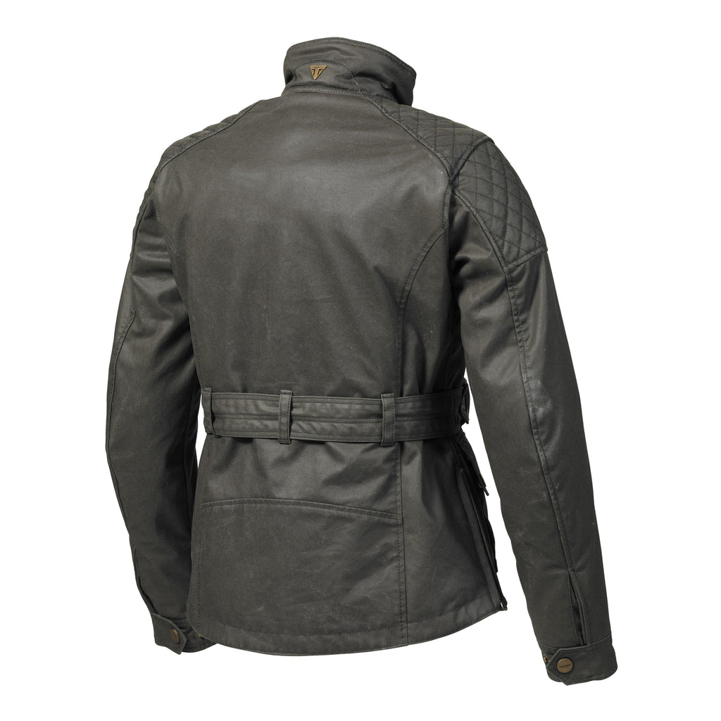 Ladies Khaki Beck Wax Textile Jacket Triumph