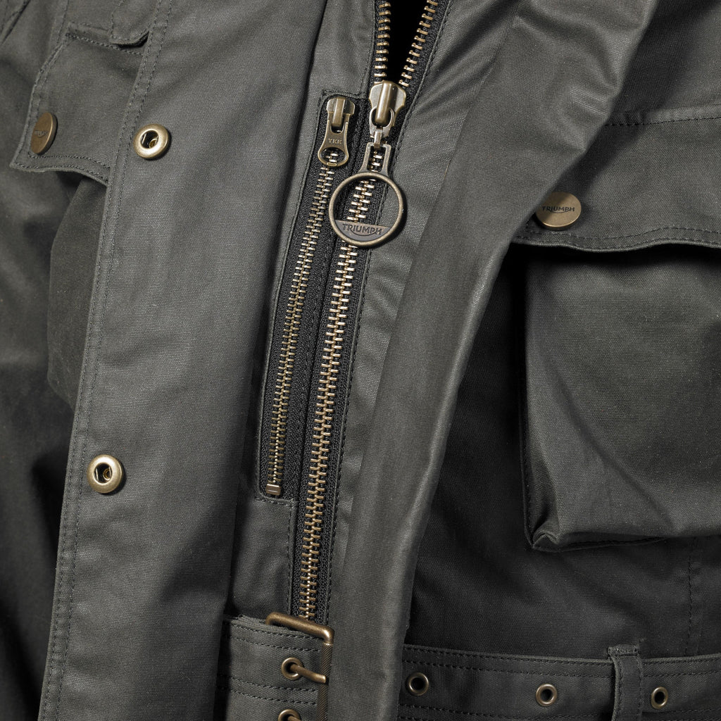 Ladies Khaki Beck Wax Textile Jacket Triumph