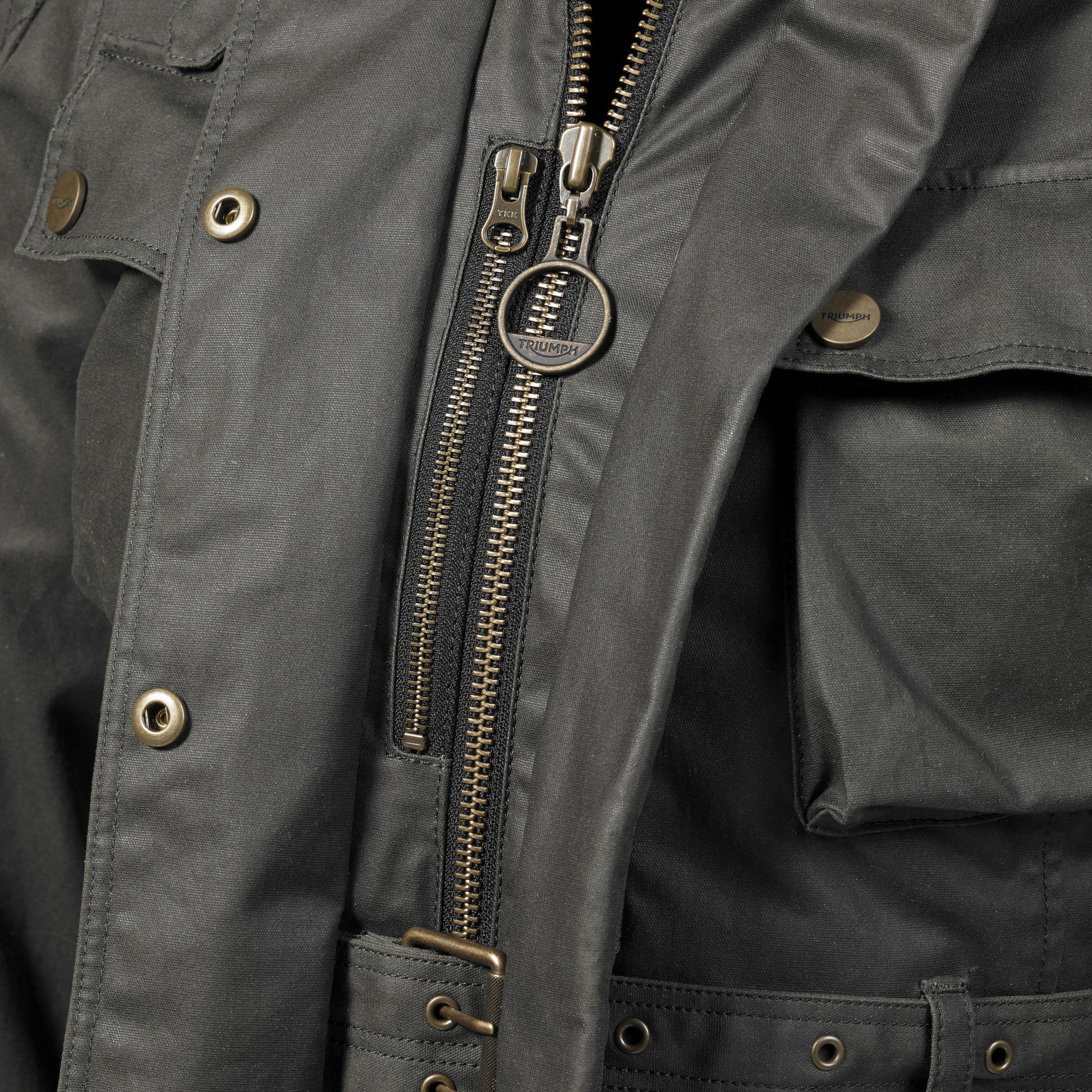 Ladies Khaki Beck Wax Textile Jacket Triumph