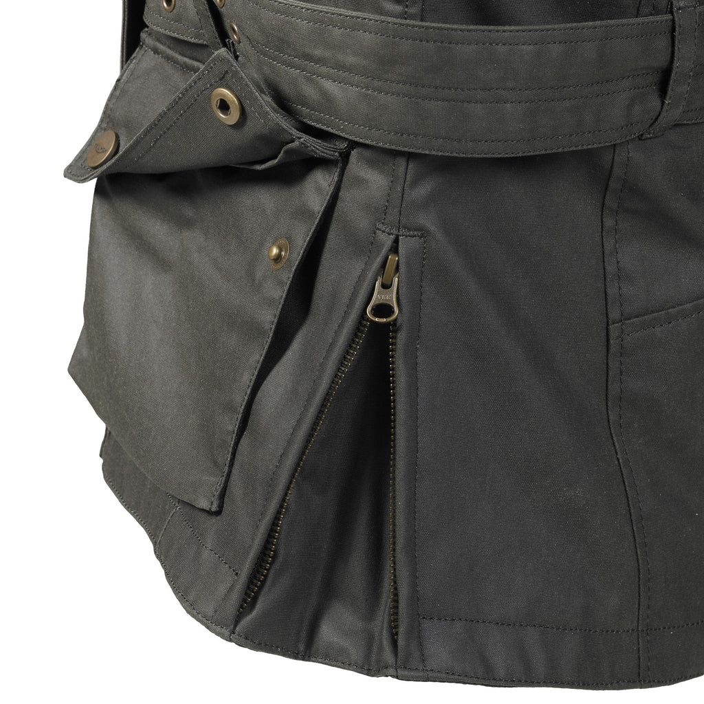 Ladies Khaki Beck Wax Textile Jacket Triumph