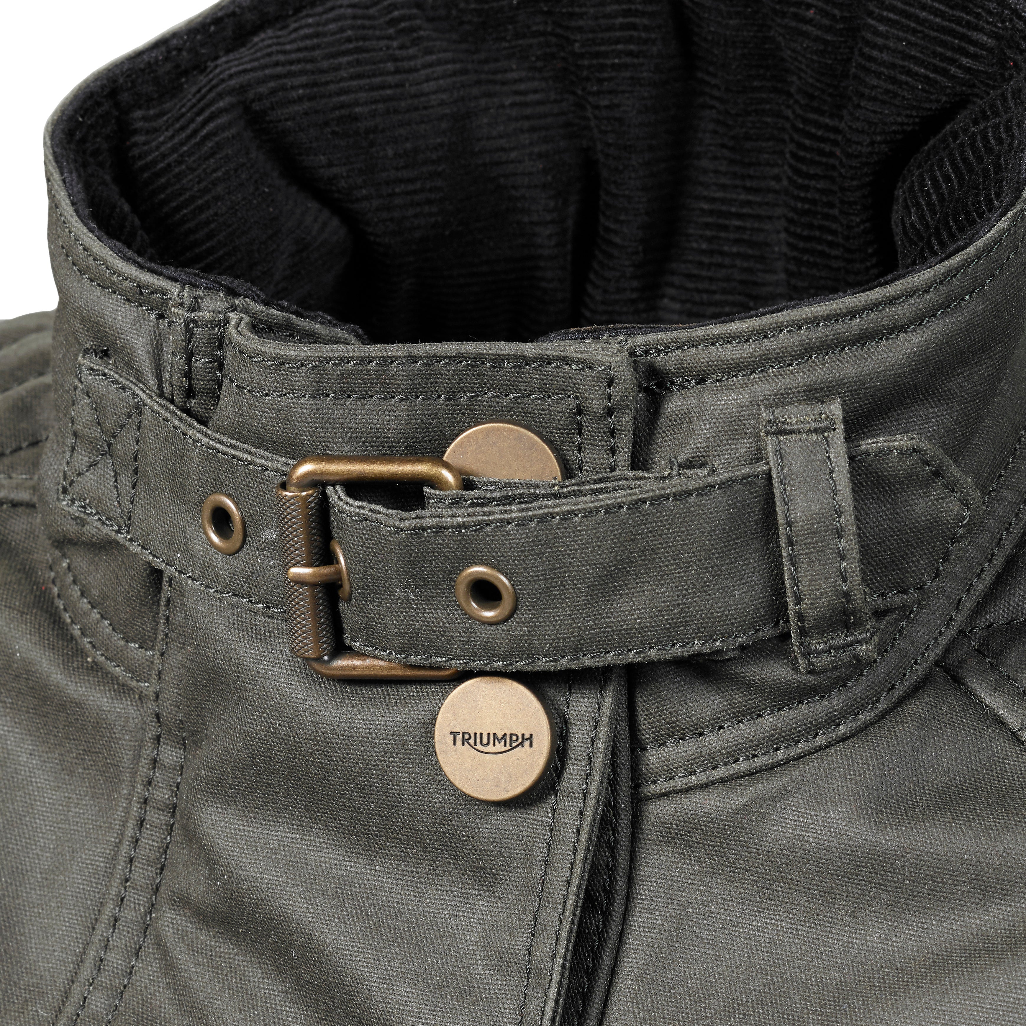 Ladies Khaki Beck Wax Textile Jacket Triumph