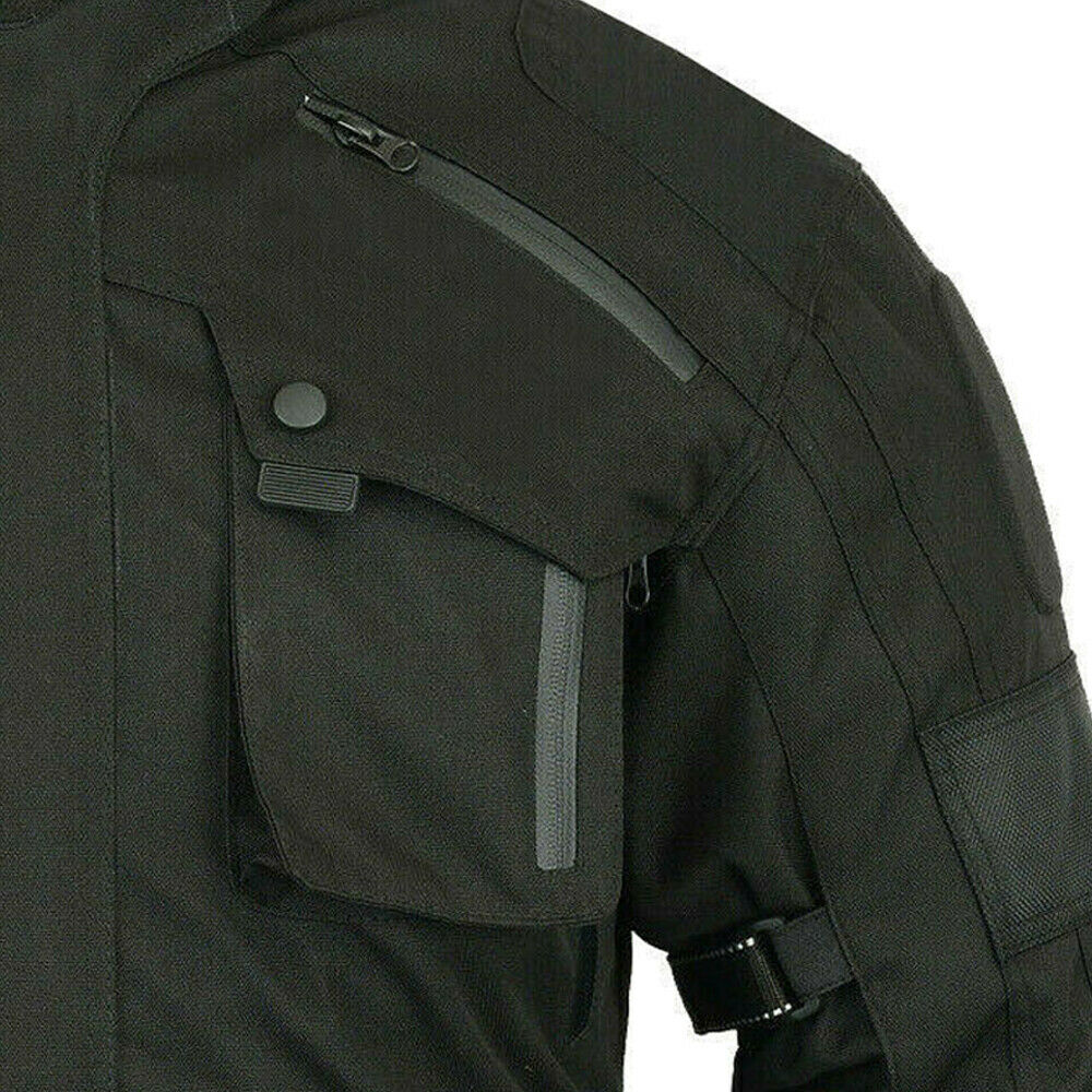 BGA Velocity Water Resistant Cordura Motorcycle Jacket Black CE Armoured