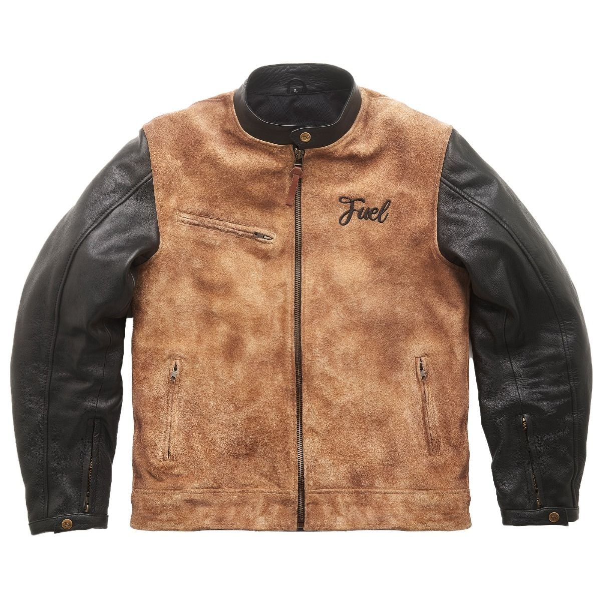 Fuel Sidewaze Leather Jacket - Tan / Black Endless Racegear