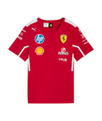 Endless Racegear red T shirt with Ferrari shield and sponsor logos Scuderia Ferrari 2025 team polo for fans