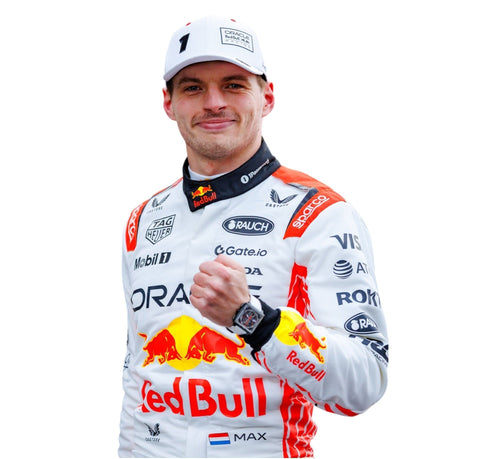 Endless Racegear race suit with Red Bull livery and number 1 cap worn by racing driver portrait