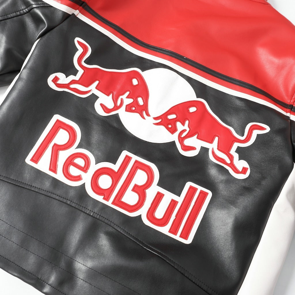 Red Bull Leather Vintage Racing Jacket Ex Race Gear