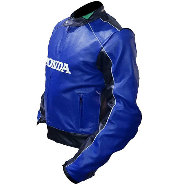 Cowhidea Honda Blue Racing Motorbike Leather Jacket 3A MOTO LEATHER