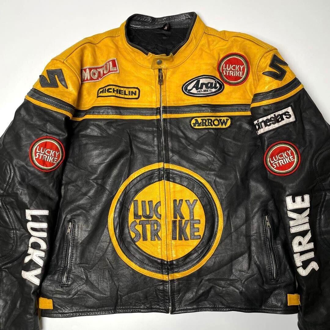 Lucky Strike Leather Jacket Men Endless Racegear