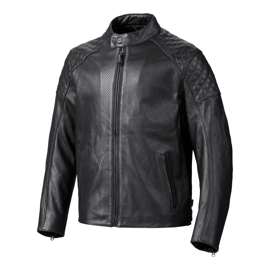 Braddan Air Perforated Black Leather Jacket Triumph