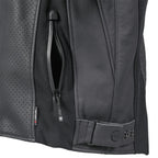 Triple Perforated Black Leather Jacket Triumph