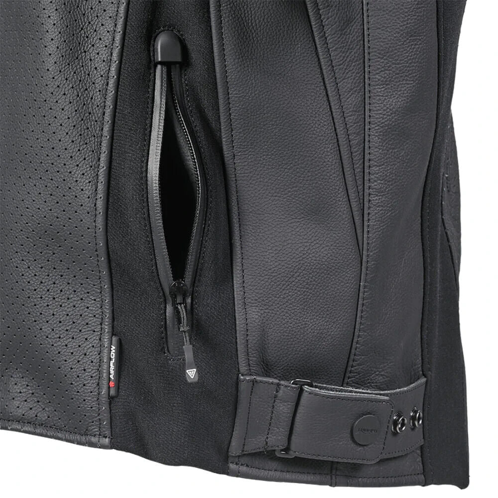 Triple Perforated Black Leather Jacket Triumph