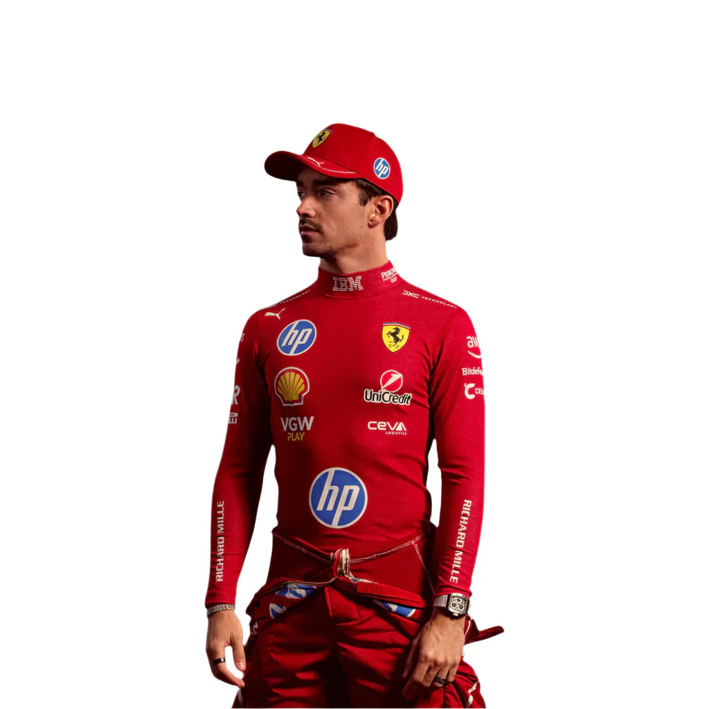 Endless Racegear Charles Leclerc Ferrari race suit red karting suit with sponsor logos and cap