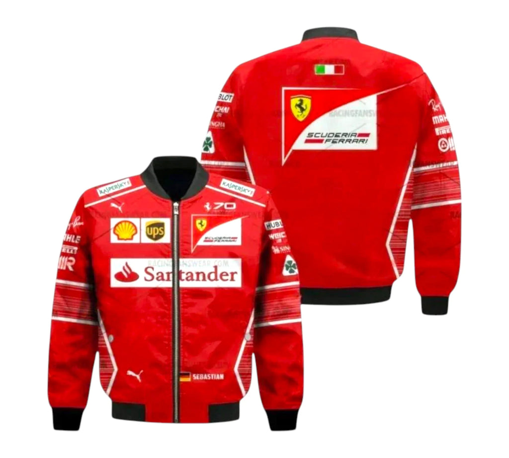 Sebastian Vettel F1 Racing 2017 Scuderia Ferrari Vintage Jacket Crossover Racewears