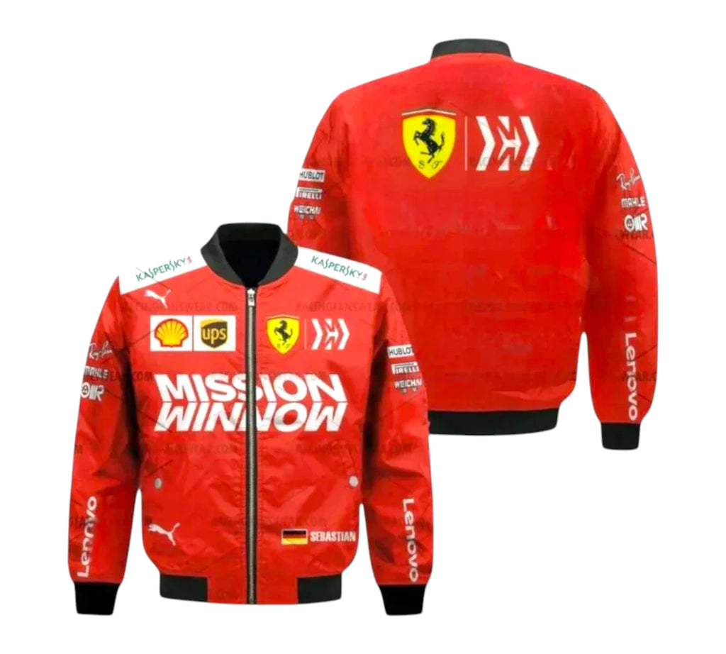 Sebastian Vettel Racing 2019 Mission Ferrari F1 Vintage Jacket Crossover Racewears