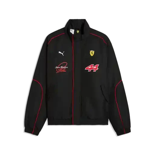Racing jacket, black with red piping and Scuderia Ferrari crest on chest
