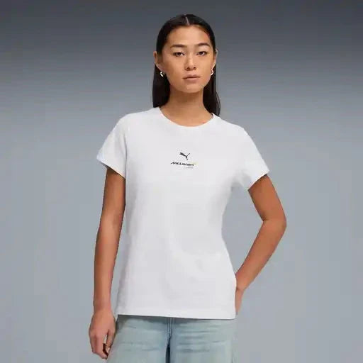 McLaren F1 Women's Core Essentials T-Shirt - Puma Black/White Glow Heather McLaren