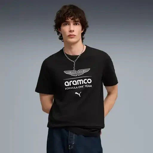 Aston Martin F1 Large Logo T-Shirt - Black/Green Aston Martin F1