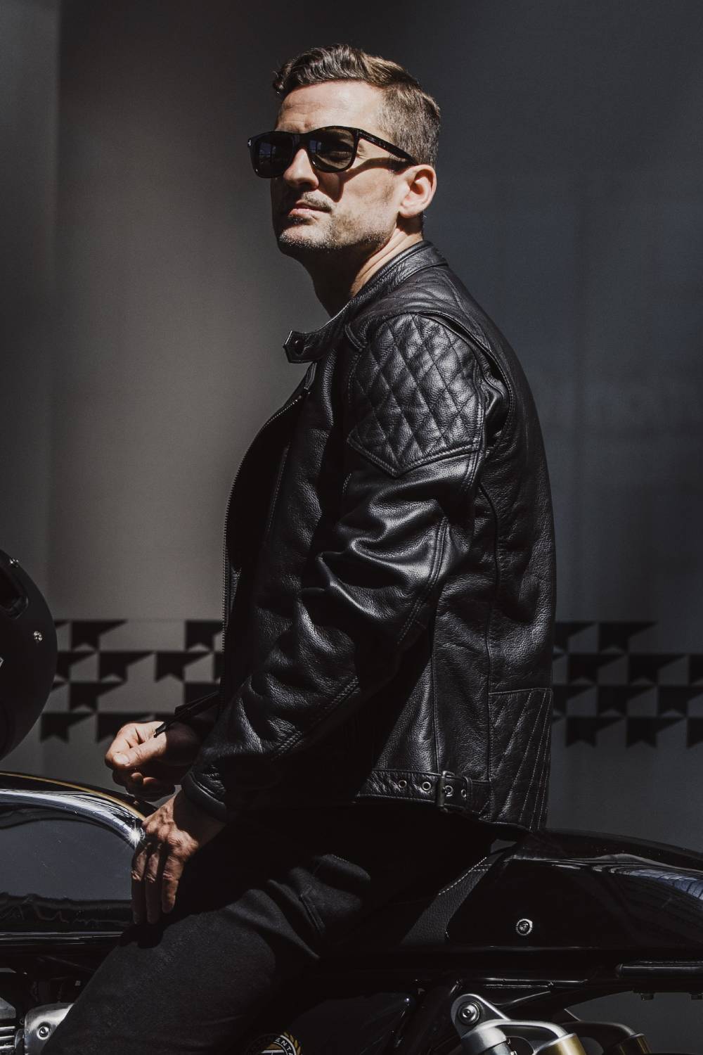 TWIN LEATHER JACKET BLACK - Men’s Leather Motorcycle Jacket Pando Moto