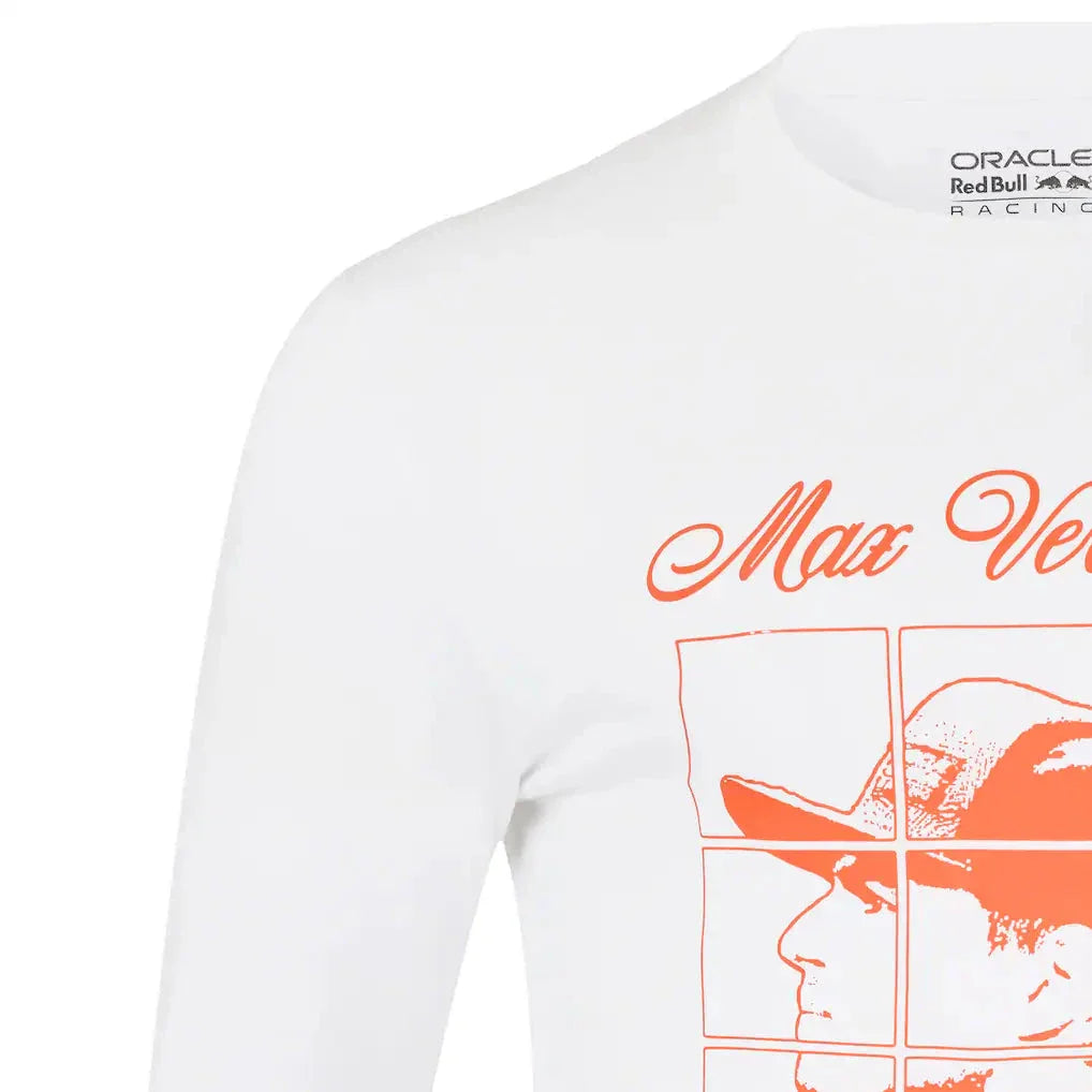 Red Bull Racing F1 Max Verstappen Long Sleeve Puzzle T-Shirt - White Endless Racegear