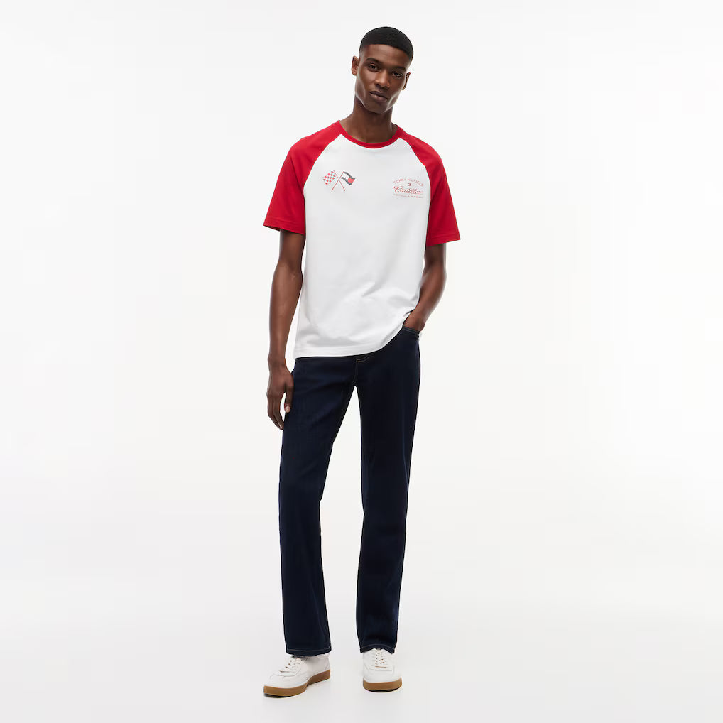 Cadillac F1 Racing Varsity Raglan T-Shirt - White Cadillac F1