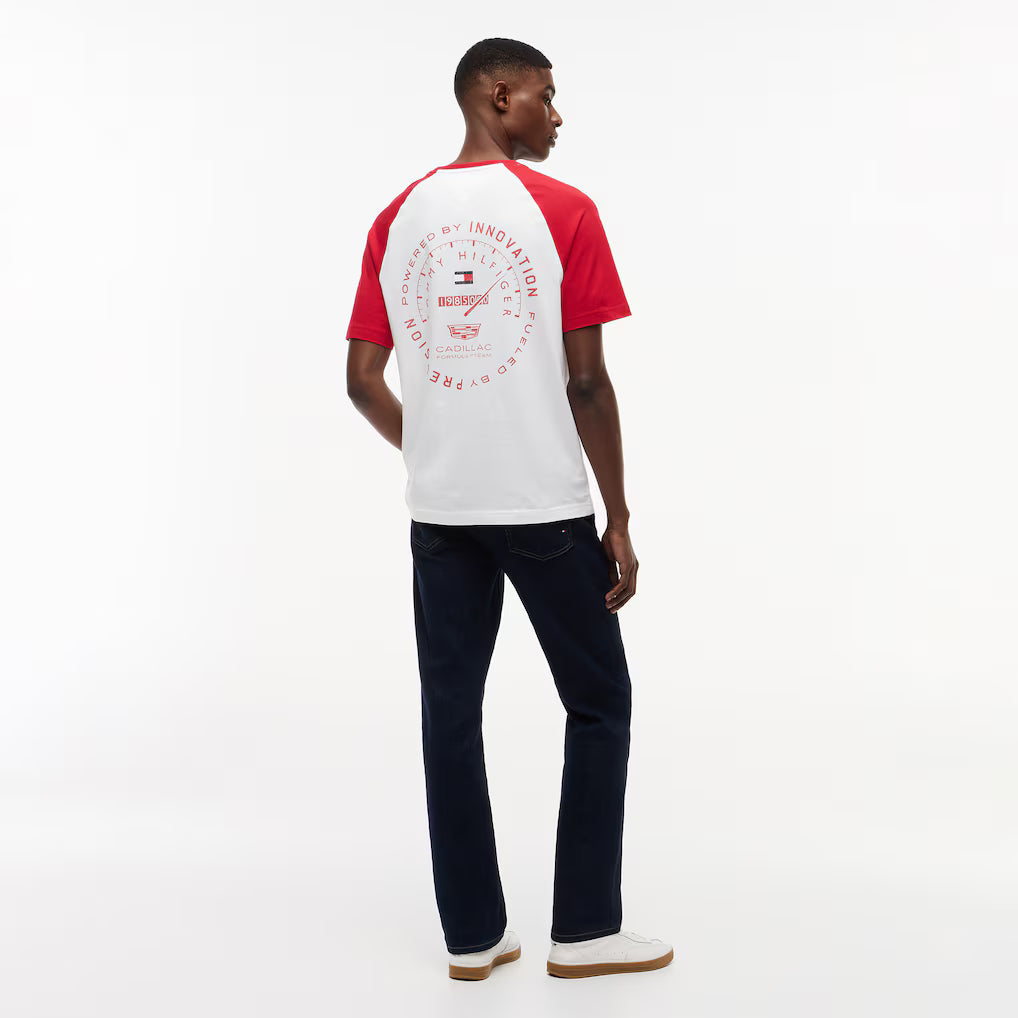 Cadillac F1 Racing Varsity Raglan T-Shirt - White Cadillac F1
