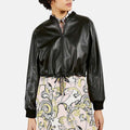 Women’s Black Genuine Leather Bomber Jacket 3A MOTO LEATHER